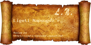Ligeti Napsugár névjegykártya